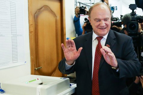 Геннадий Зюганов проголосовал в центре Москвы
